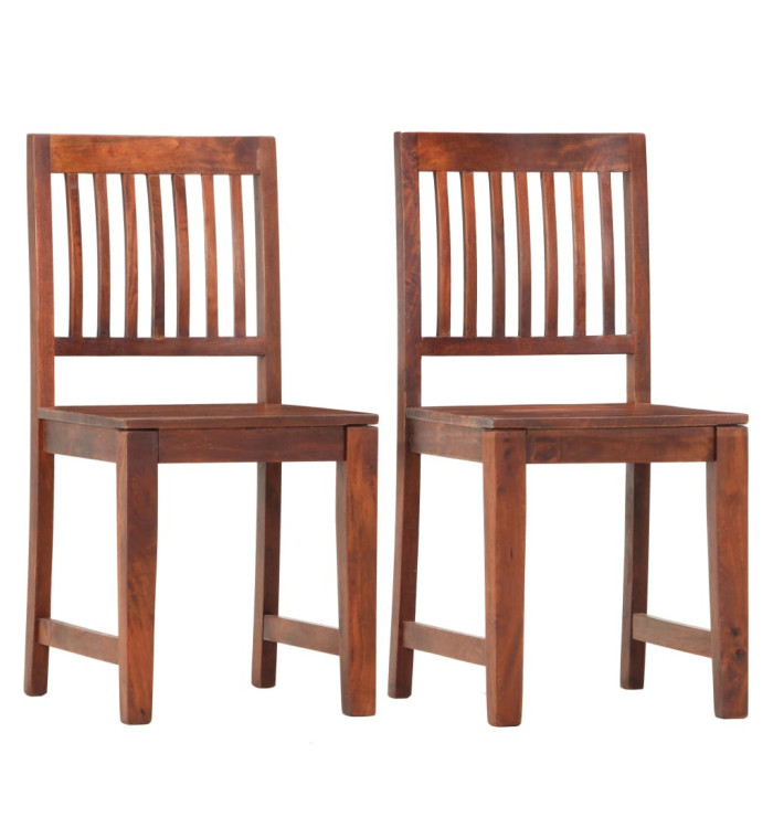 Chaises à manger lot de 2 bois solide de manguier | Mobilier & Déco