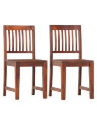 Chaises à manger lot de 2 bois solide de manguier | Mobilier & Déco