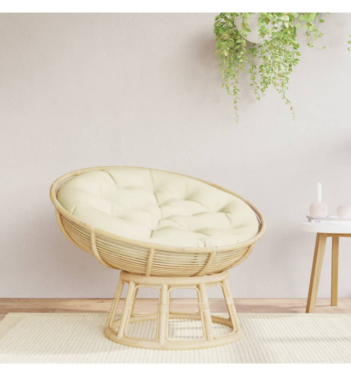 Coussin rond crème Ø 100 x11 cm tissu oxford | Mobilier & Déco
