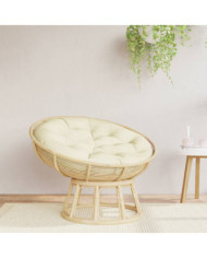 Coussin rond crème Ø 100 x11 cm tissu oxford | Mobilier & Déco