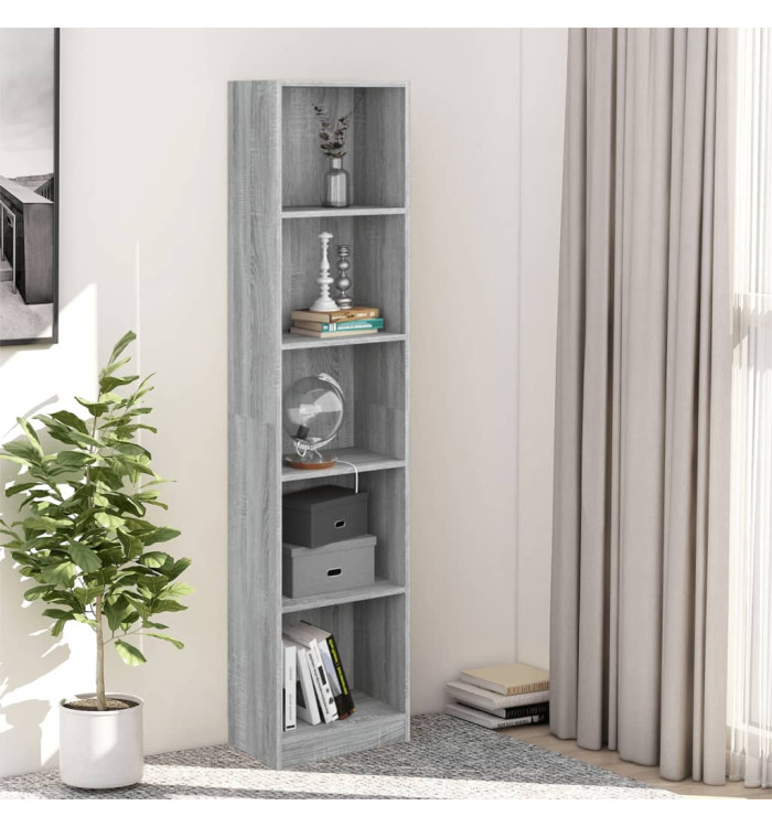 Bibliothèque 5 niveaux Sonoma gris 40x24x175 cm | Mobilier & Déco