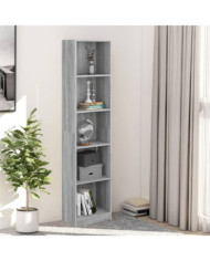 Bibliothèque 5 niveaux Sonoma gris 40x24x175 cm | Mobilier & Déco