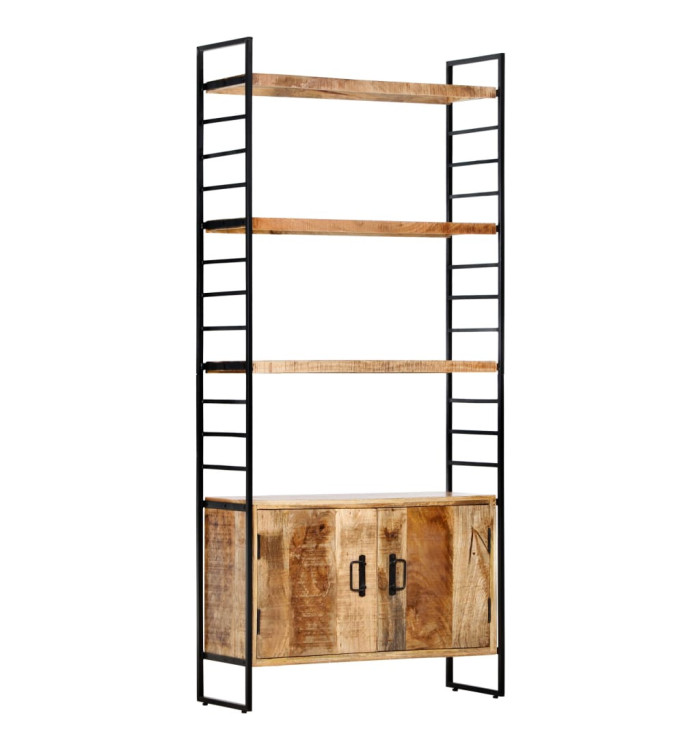 Bibliothèque à 4 niveaux 80x30x180 cm Bois de manguier brut | Mobilier & Déco