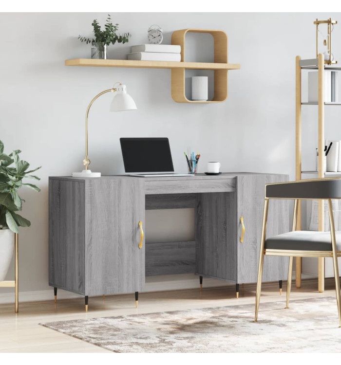 Bureau sonoma gris 140x50x75 cm bois d'ingénierie | Mobilier & Déco