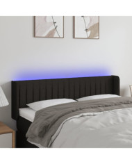 Tête de lit à LED Noir 147x16x78/88 cm Tissu | Mobilier & Déco