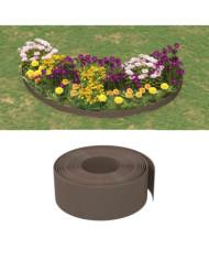 Bordures de jardin 4 pcs marron 10 m 20 cm polyéthylène | Mobilier & Déco