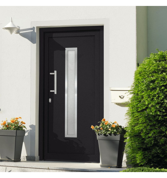 Porte d'entrée Anthracite 98x200 cm | Mobilier & Déco