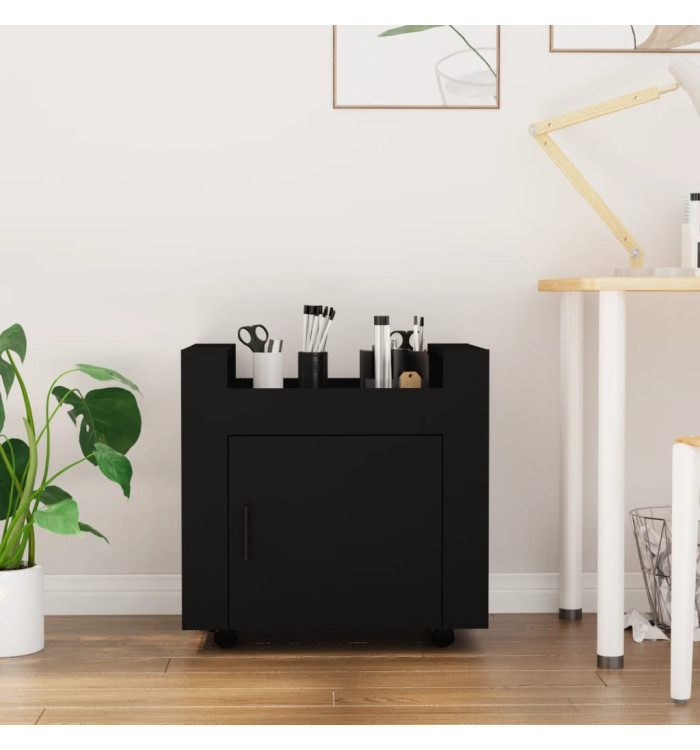 Chariot de bureau Noir 60x45x60 cm Bois d'ingénierie | Mobilier & Déco