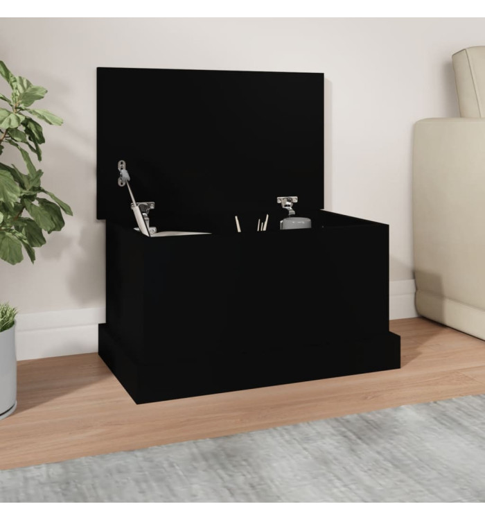 Boîte de rangement noir 50x30x28 cm bois d'ingénierie | Mobilier & Déco