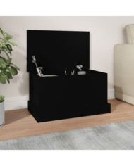 Boîte de rangement noir 50x30x28 cm bois d'ingénierie | Mobilier & Déco