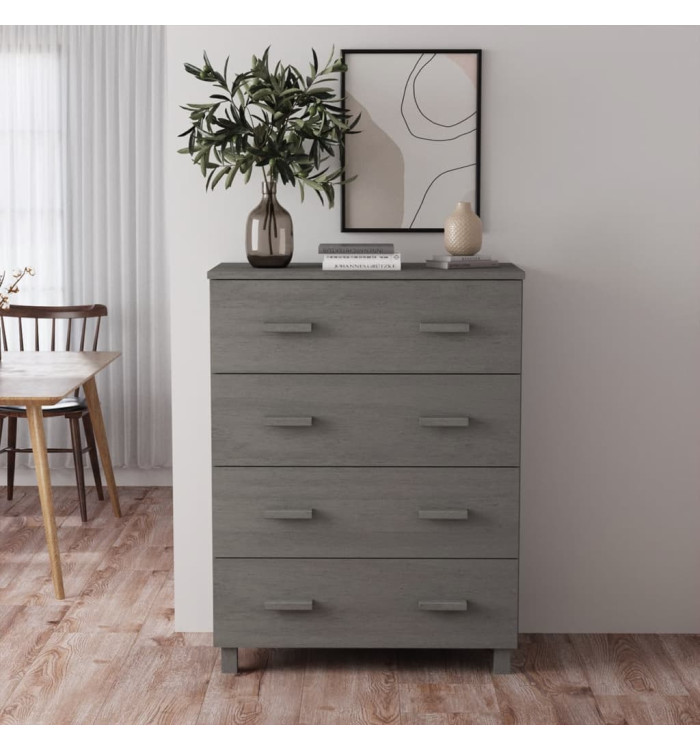 Buffet HAMAR Gris clair 79x40x103,5 cm Bois massif de pin | Mobilier & Déco