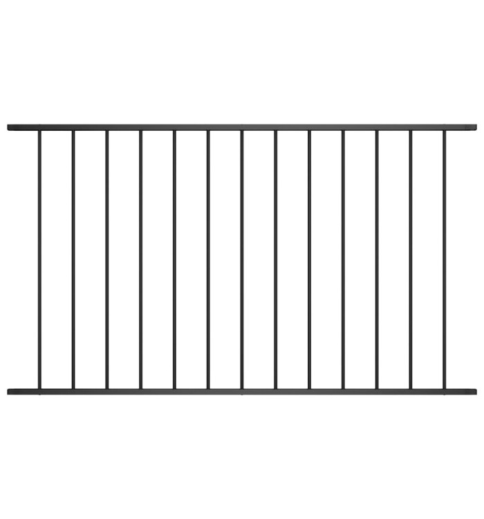 Panneau de clôture Acier enduit de poudre 1,7x1,25 m Noir | Mobilier & Déco