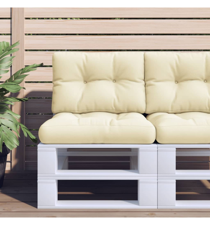 Coussins de palette lot de 2 crème tissu | Mobilier & Déco