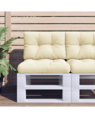 Coussins de palette lot de 2 crème tissu | Mobilier & Déco