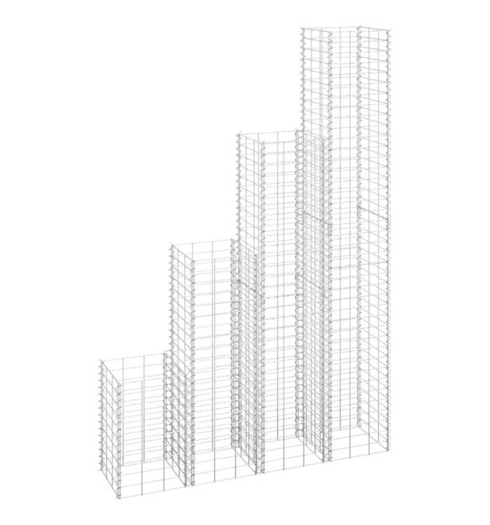 Lits surélevés en gabion 4 pcs 30x30x50/100/150/200 cm Fer | Mobilier & Déco