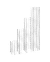 Lits surélevés en gabion 4 pcs 30x30x50/100/150/200 cm Fer | Mobilier & Déco