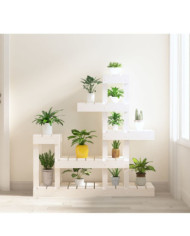 Support à plantes Blanc 92x25x97 cm Bois massif de pin | Mobilier & Déco