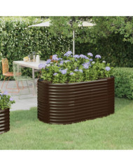 Lit surélevé de jardin Acier enduit de poudre marron | Mobilier & Déco