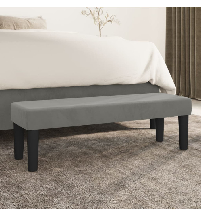 Banc Gris clair 100x30x30 cm Velours | Mobilier & Déco