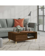 Table basse chêne marron 90x60x35 cm bois d'ingénierie | Mobilier & Déco