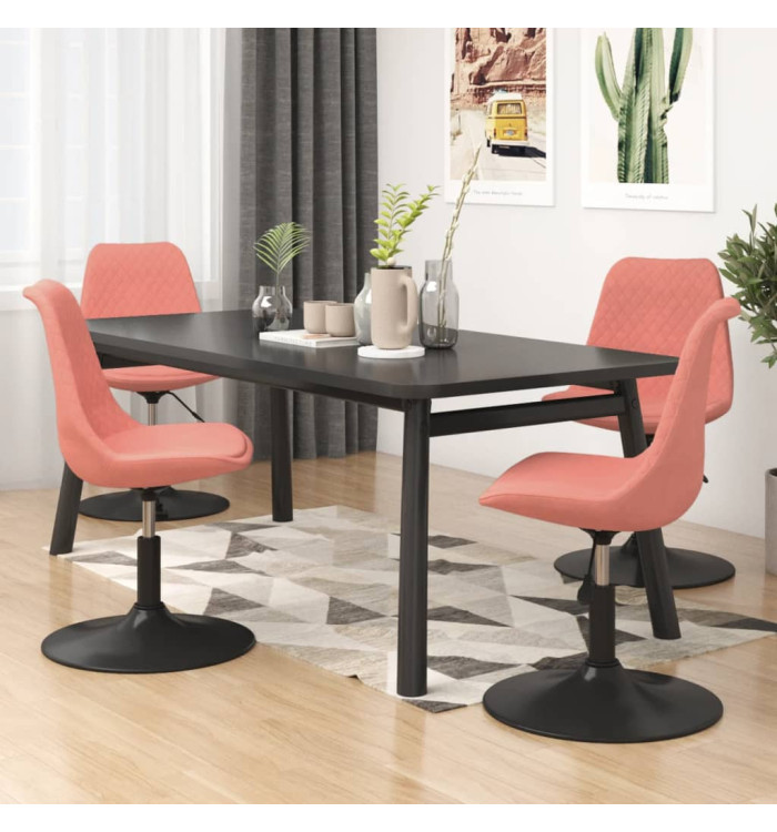 Chaises à manger pivotantes lot de 4 Rose Velours | Mobilier & Déco
