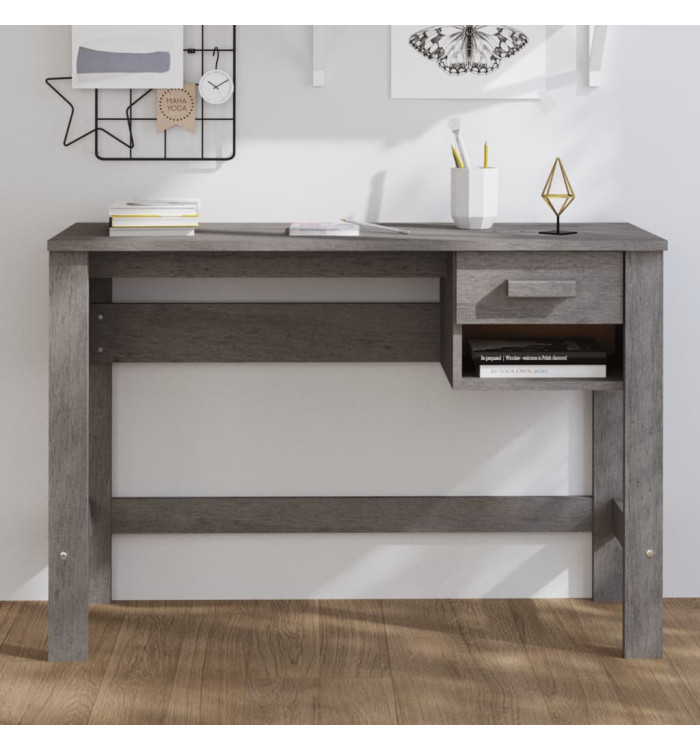 Bureau HAMAR Gris clair 110x40x75 cm Bois massif de pin | Mobilier & Déco