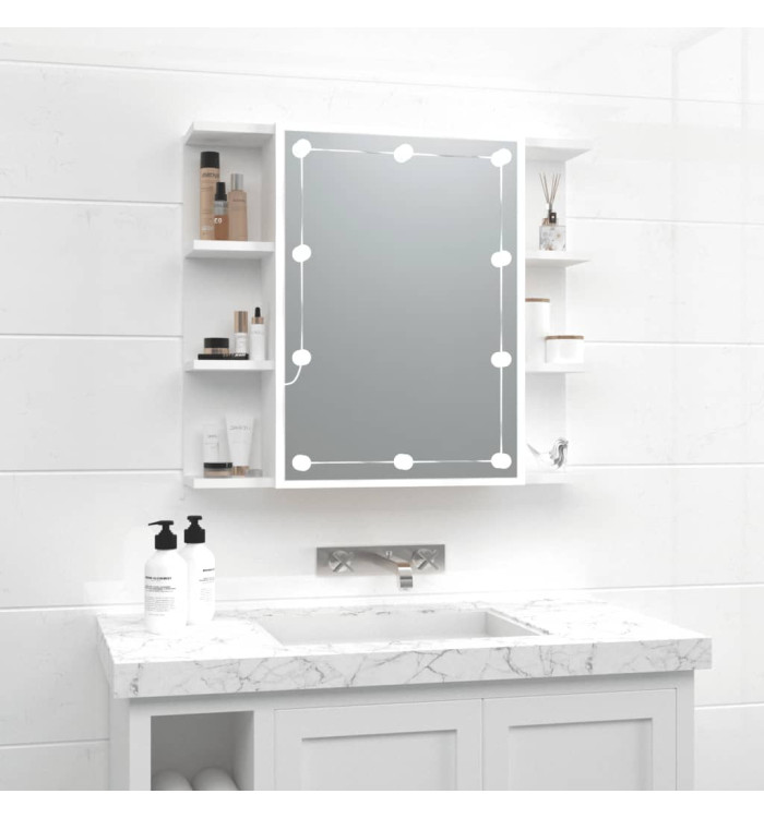 Armoire à miroir avec LED Blanc 70x16,5x60 cm | Mobilier & Déco