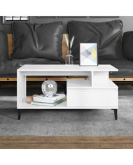 Table basse Blanc 90x49x45 cm Bois d'ingénierie | Mobilier & Déco