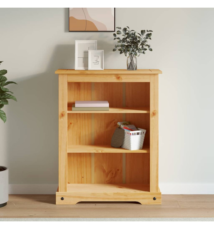 Bibliothèque 3 niveaux Gamme Corona Pin mexicain 80x29x100 cm | Mobilier & Déco