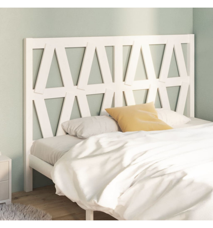 Tête de lit Blanc 126x4x100 cm Bois massif de pin | Mobilier & Déco