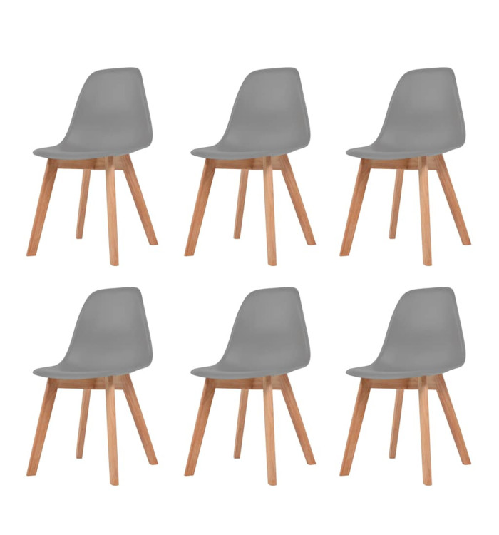 Chaises à manger lot de 6 Gris Plastique | Mobilier & Déco