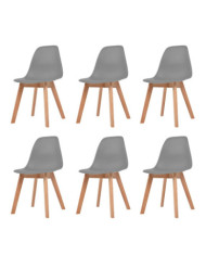 Chaises à manger lot de 6 Gris Plastique | Mobilier & Déco