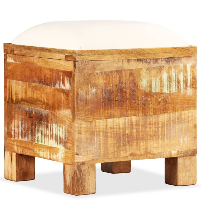 Banc de rangement Bois massif recyclé 40 x 40 x 45 cm | Mobilier & Déco