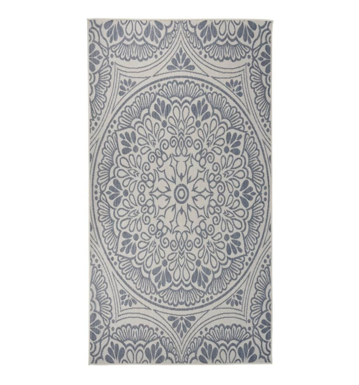 Tapis à tissage plat d'extérieur 80x150 cm Motif bleu | Mobilier & Déco