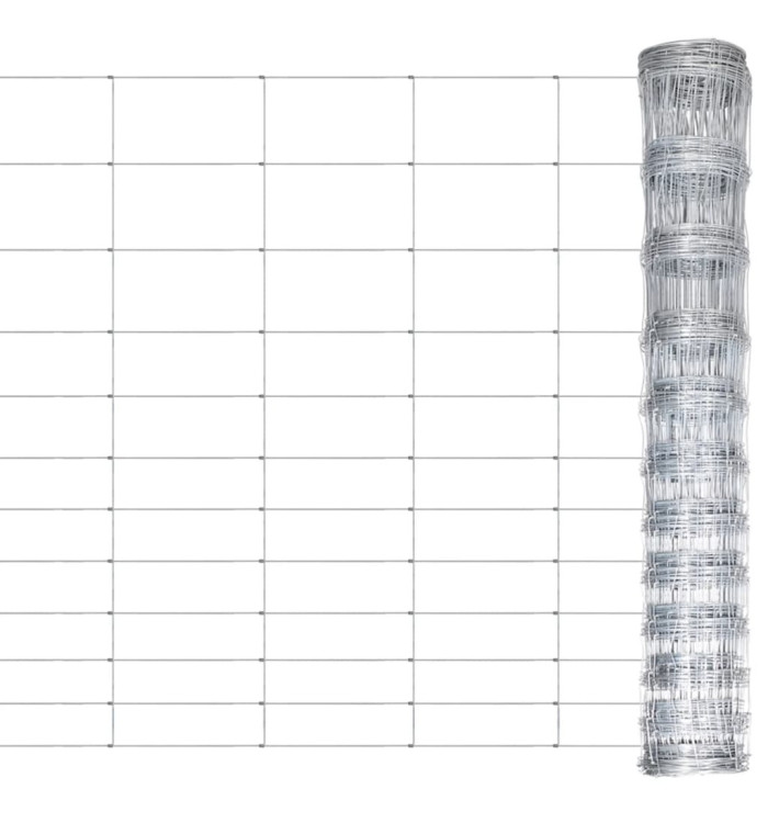 Clôture de jardin Acier galvanisé 50 m 150 cm Argenté | Mobilier & Déco