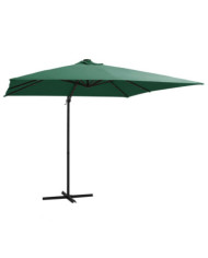 Parasol de jardin en porte-à-faux lumières LED et mât en acier | Mobilier & Déco