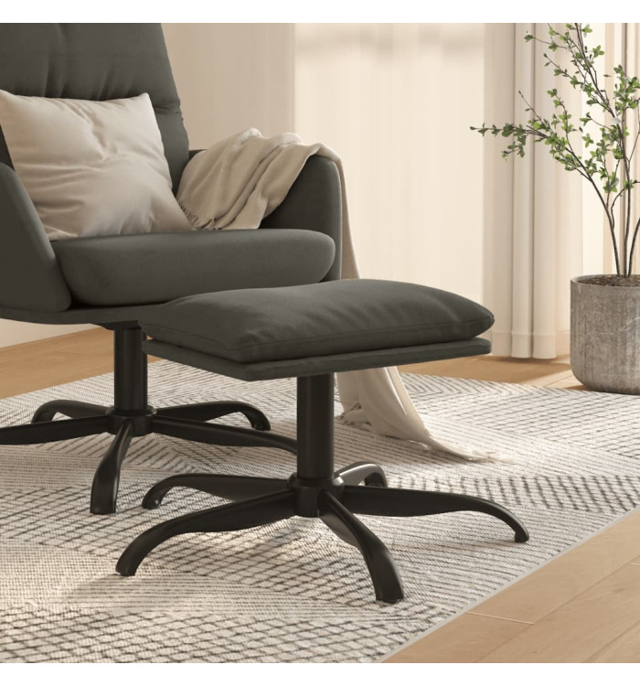 Repose-pied Gris foncé 60x60x36 cm Velours | Mobilier & Déco