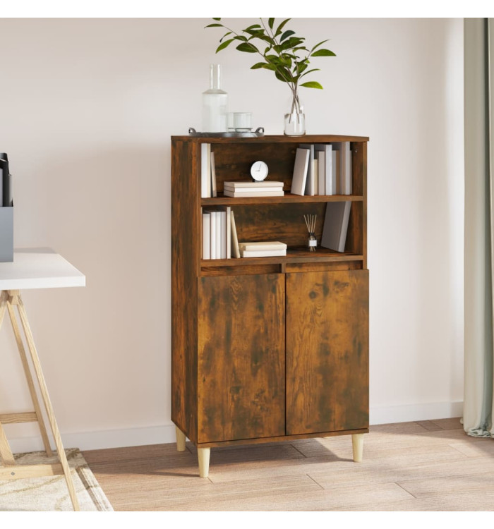 Buffet haut Chêne fumé 60x36x110 cm Bois d'ingénierie | Mobilier & Déco