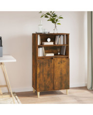 Buffet haut Chêne fumé 60x36x110 cm Bois d'ingénierie | Mobilier & Déco