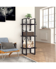 Bibliothèque à 3 niveaux noir 40x30x105 cm bois d'ingénierie | Mobilier & Déco