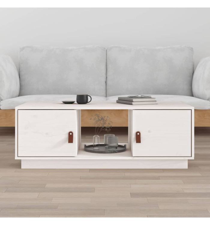 Table basse Blanc 100x50x35 cm Bois massif de pin | Mobilier & Déco