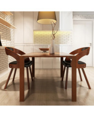 Chaises à manger lot de 2 marron similicuir | Mobilier & Déco