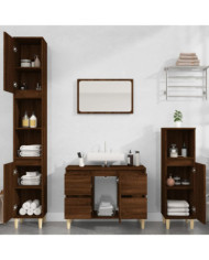 Ensemble de meubles de salle de bain 3 pcs Chêne marron | Mobilier & Déco