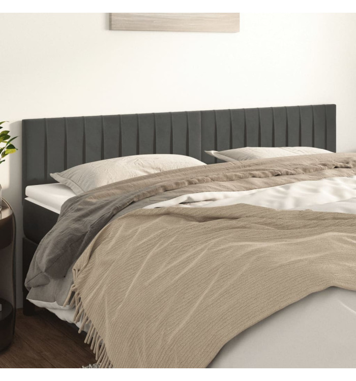 Têtes de lit 2 pcs Gris foncé 100x5x78/88 cm Velours | Mobilier & Déco