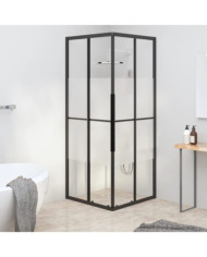 Cabine de douche ESG semi-dépoli 80x80x180 cm Noir | Mobilier & Déco