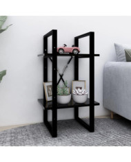 Bibliothèque à 2 niveaux noir 40x30x70 cm bois d'ingénierie | Mobilier & Déco
