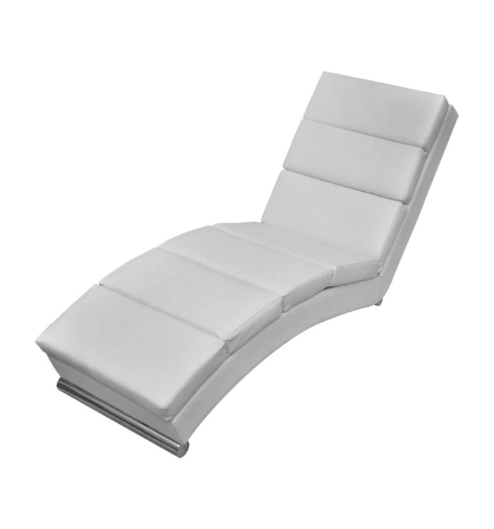 Chaise longue Blanc Similicuir | Mobilier & Déco