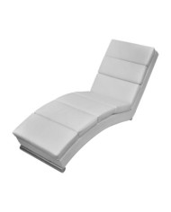 Chaise longue Blanc Similicuir | Mobilier & Déco