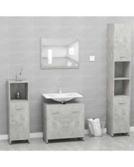 Meubles de salle de bain Gris béton Bois d'ingénierie | Mobilier & Déco
