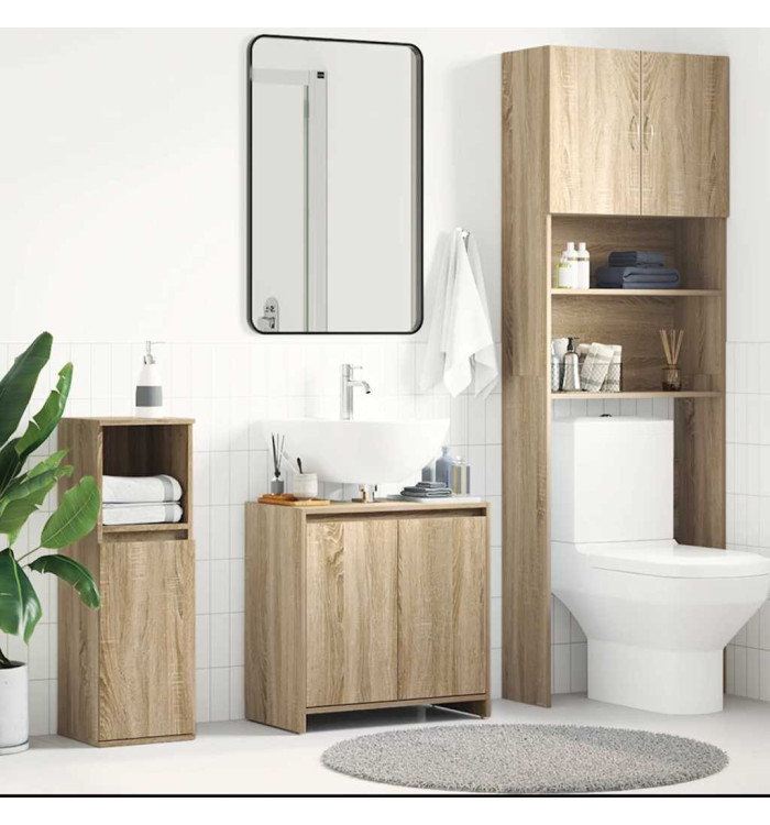 Armoire de salle de bain Chêne sonoma Bois d'ingénierie | Mobilier & Déco